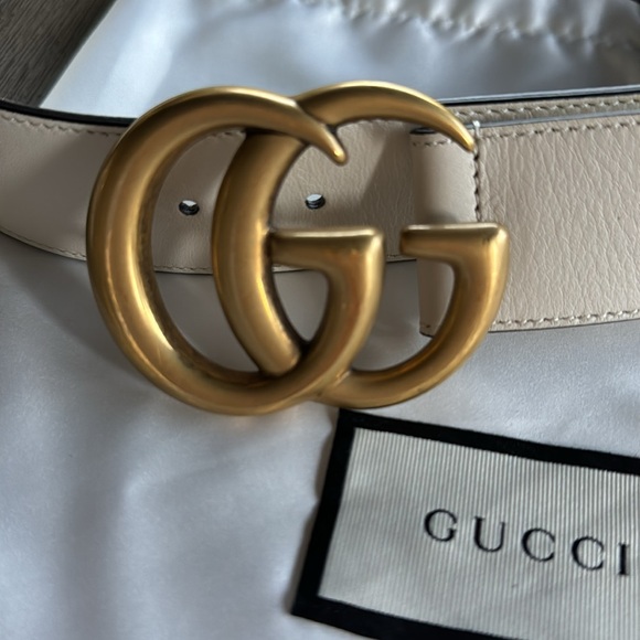 Gucci double GG Marmot wide leather belt - Picture 4 of 6